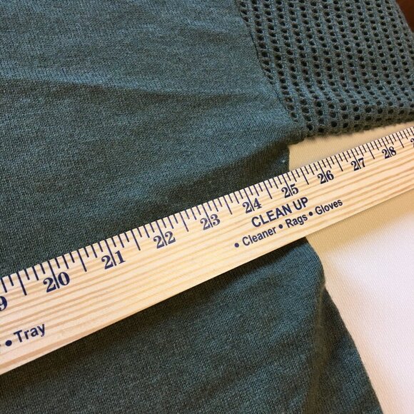 Stitches & Stripes Knit Sweater Top XL Olive Green Hooded Thumb Holes Boho - Picture 10 of 11